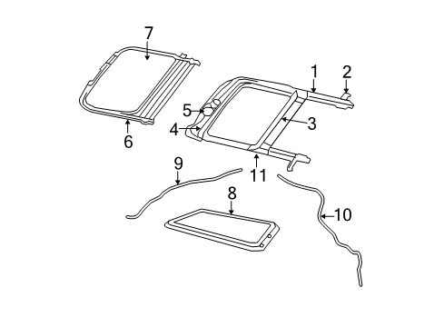 2012 Jeep Patriot Sunroof Glass-SUNROOF Diagram for 68003466AB