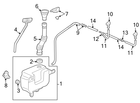2008 Acura TSX Wiper & Washer Components Nozzle Assembly, Passenger Side Washer Diagram for 76810SEAA01