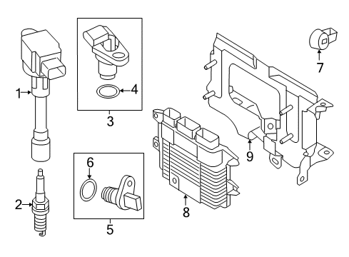 2017 Nissan Sentra Ignition System Spark Plug Diagram for 22401CK81B