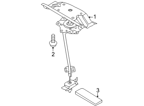 2009 Kia Borrego Spare Tire Carrier Carrier Assembly-Spare Wheel Diagram for 628002J000