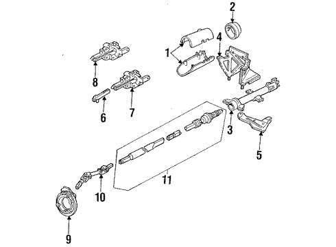 1988 Ford Tempo Steering Column Housing & Components, Shaft & Internal Components, Shroud, Switches & Levers Wiper Switch Diagram for E83Z17A553B