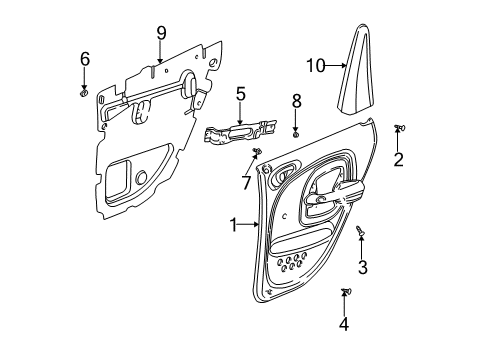 2009 Chrysler PT Cruiser Interior Trim - Rear Door RETAINER-Push Diagram for 5023174AA