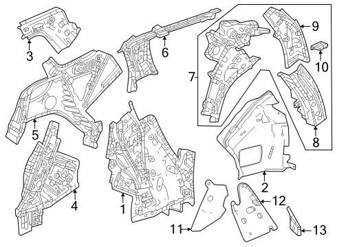 Inner Structure - Quarter Panel BOLT-WASHER (8X25) Diagram for 90404TYAA00