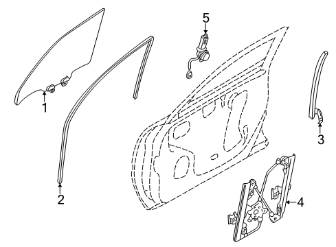 2002 Infiniti Q45 Front Door Glass Run Rubber-Front Door, LH Diagram for 80331AR000