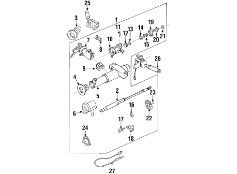1997 Pontiac Grand Am Steering Column, Steering Wheel Column Asm-Steering Diagram for 26053396