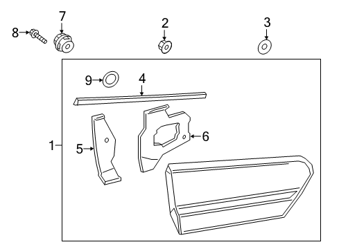 Tail Lamps Lens & Housing Seal Diagram for 8158424050