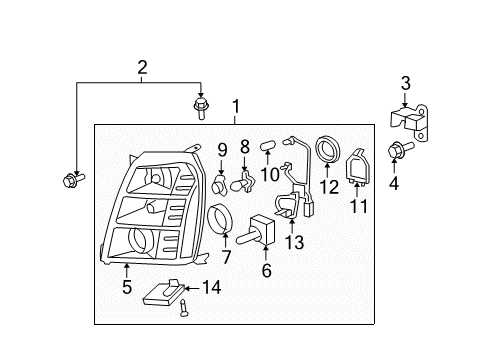 2012 Cadillac Escalade EXT Bulbs Stoplamp Bulb Diagram for 15806441