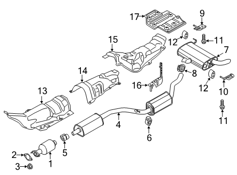 2018 Ford C-Max Exhaust Components Rear Muffler Diagram for DM5Z5230C