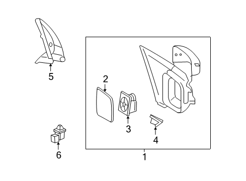 2006 Audi A8 Quattro Outside Mirrors Cover Diagram for 5F9Z17K709AAA