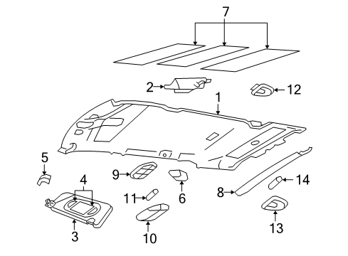 2002 Ford Explorer Interior Trim - Roof Sunvisor Plate Diagram for 1L2Z7804082AAA