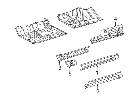 2000 Toyota Tacoma Rocker Panel Inner Rocker Diagram for 5740104903