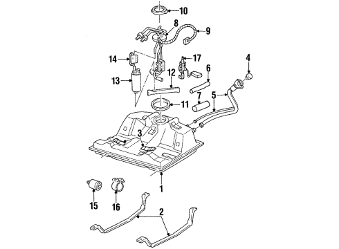 1997 Chevrolet Monte Carlo Fuel System Components Harness Asm, Fuel Tank Fuel Pump Module Wiring Diagram for 12173029