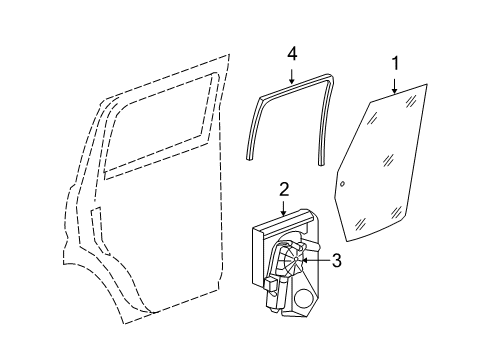 2008 Dodge Nitro Rear Door WEATHERSTRIP-Rear Door Glass Run Diagram for 55360936AG