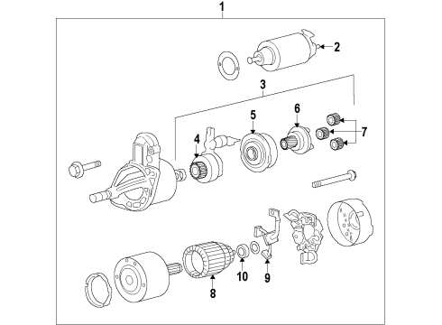 2011 Kia Sorento Starter Stopper Kit-Starter Pinion Diagram for 3610225010