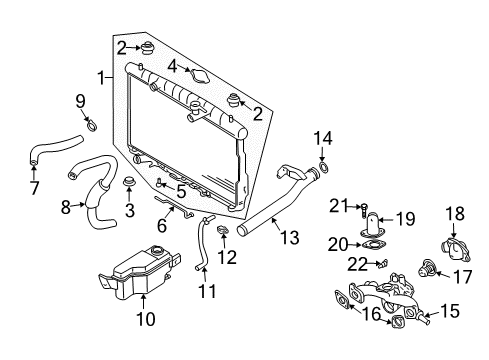 2003 Hyundai Santa Fe Powertrain Control Hose-Radiator Reservoir Diagram for 2545126300