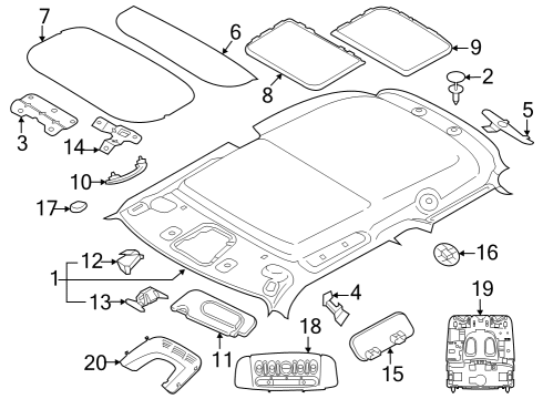2021 Mini Cooper Sunroof COVER, MICROPHONE Diagram for 51447495572