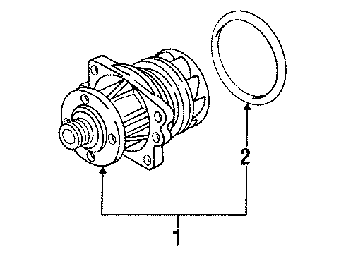 1992 BMW 325i Water Pump Exchange Water Pump Diagram for 11519070758