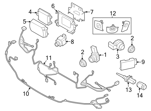 2022 BMW 430i Electrical Components - Front Bumper Mount Front Radar Sensor Diagram for 66316883865