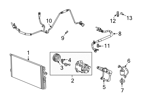 2007 Saturn Vue Air Conditioner Tube Asm, A/C Receiver & Dehydrator Diagram for 15215446