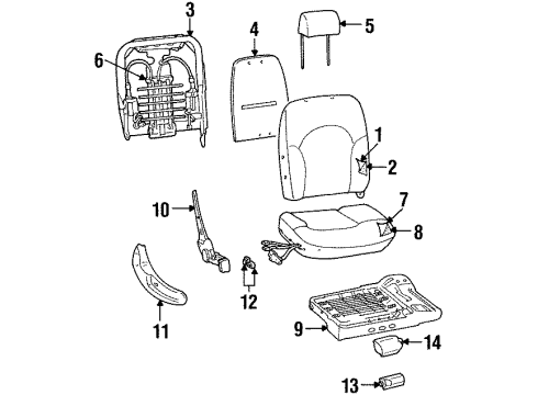 2000 Lincoln Continental Heated Seats Seat Cushion Pad Diagram for XF3Z54632A22BA