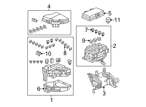 2010 Honda Pilot Fuse & Relay Cover, Relay Box (Upper) Diagram for 38256SZAA01