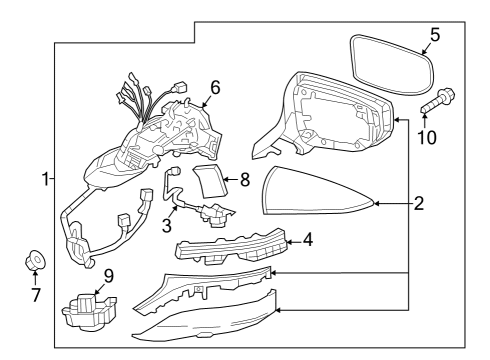 Mirrors Cover, Outer Mirror Diagram for 8791A50860B6