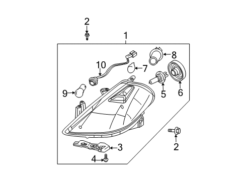 2012 Nissan Versa Bulbs Screw-Tapping Diagram for 0854351290