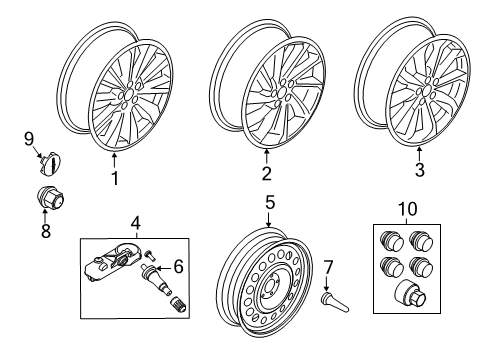 2021 Lincoln Corsair Wheels WHEEL ASY Diagram for LJ7Z1007G