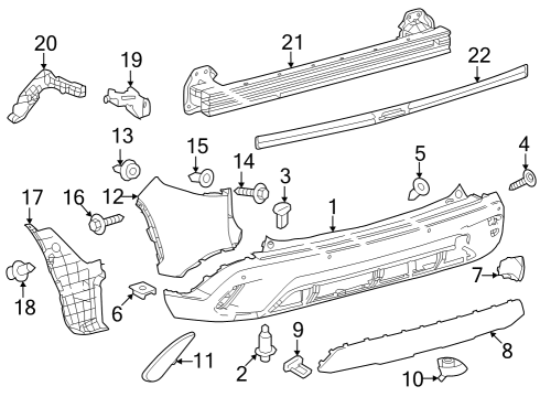 Bumper & Components - Rear Reflector Diagram for 819100A060