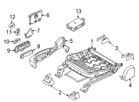 2019 Ford Taurus Power Seats Inner Cover Diagram for AG1Z5462186AA