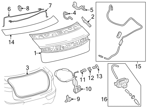 Trunk Lid & Components Rail Clip Diagram for 9046708235