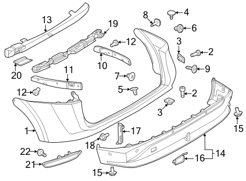 Bumper & Components - Rear Screw Diagram for 01454A5071