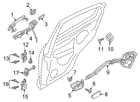 2020 Toyota Yaris Rear Door Lower Hinge Diagram for 68770WB001