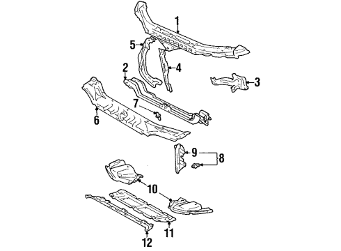 1992 Lexus ES300 Radiator Support Deflector Diagram for 53293AA010