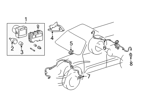 2001 Toyota Tundra ABS Components Diagram