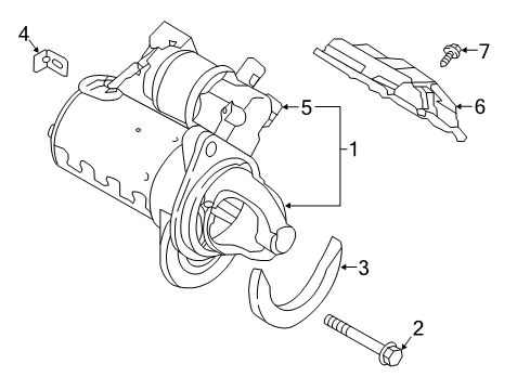 2018 Genesis G90 Starter Starter Assembly Diagram for 361003C240