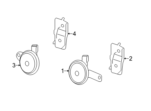 2013 Honda Accord Horn Horn Assembly (Low) (Mitsuba) Diagram for 38100S7S013
