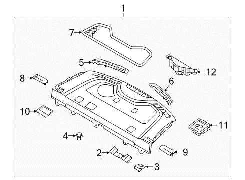 2017 Hyundai Elantra Interior Trim - Rear Body Clip-Package Tray Mounting Diagram for 85616F3040