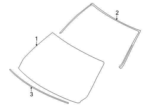 2010 BMW 135i Windshield Glass Cover, Windshield, Top Diagram for 51317058224