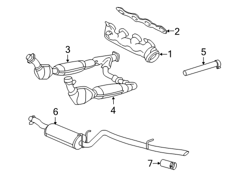 2008 Lincoln Mark LT Exhaust Components Converter Diagram for 8L3Z5E212F