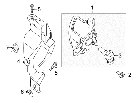 2014 Nissan Pathfinder Bulbs Lamp Fog LH Diagram for 261559B91D