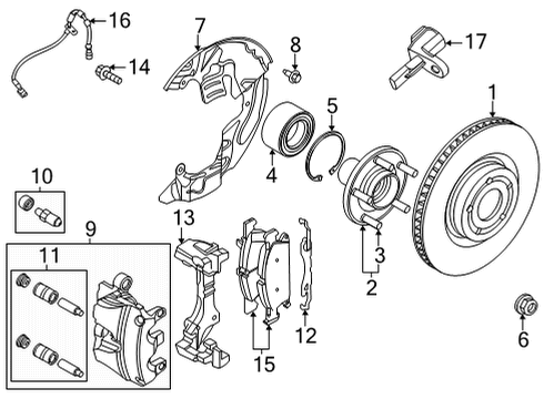 2021 Ford Bronco Sport Brake Components HOSE ASY - BRAKE Diagram for LX6Z2078B
