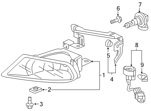 2006 Honda Odyssey Bulbs Bracket, L. Diagram for 33956SHJA01