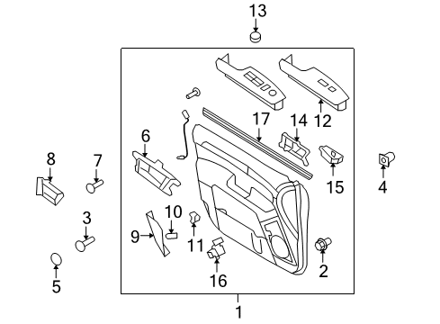 2009 Kia Borrego Power Seats Door Inside Handle Assembly, Left Diagram for 826102J000