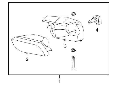 2007 Chevrolet Silverado 1500 Fog Lamps Fog Lamp Assembly Diagram for 15791434