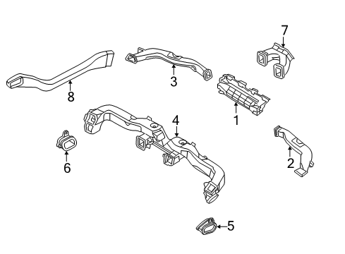 2012 Hyundai Equus Ducts Duct Assembly-"B"Pillar Extension, RH Diagram for 847883N000