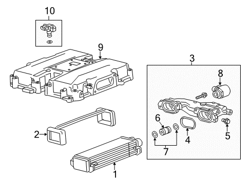 2016 Cadillac ATS Intercooler Intercooler Diagram for 84510353