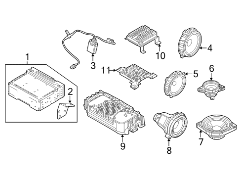 1999 Dodge Ram 1500 Van Sound System Nut Assembly Diagram for 878183N000
