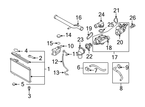 2010 Hyundai Santa Fe Powertrain Control Pipe-Water Feed Diagram for 254452B800