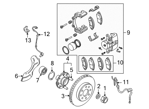 2009 Pontiac G3 Anti-Lock Brakes ABS Control Unit Diagram for 95245223